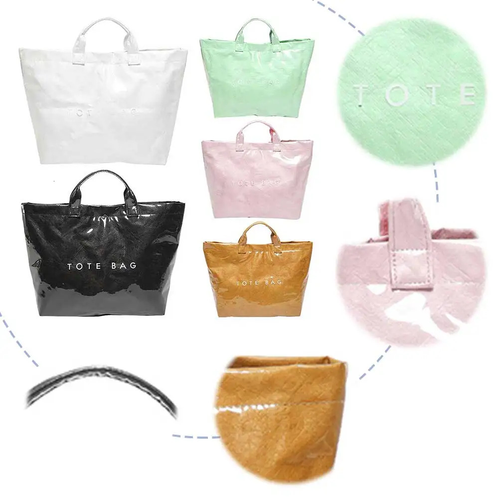 Womens Tote Bags Solid Color Bag Simple Outdoor Leisure Large Capacity Bag Work Fashion Bag PVC Travel Bag 250305