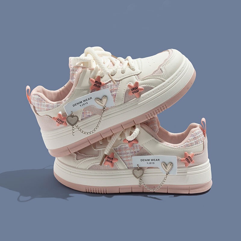 2025 Spring Thick Soled Multi Functional Women's Casual Board Shoes Designer Instagram Fashion New Niche Sports White Shoes