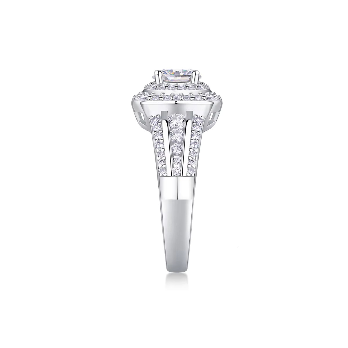 Jiuzuan Jewelry Factory Wholesale Iced Out Ring Moissanite Diamond Engagement Sterling Silver 925 Moissanite Ring R231113378-65