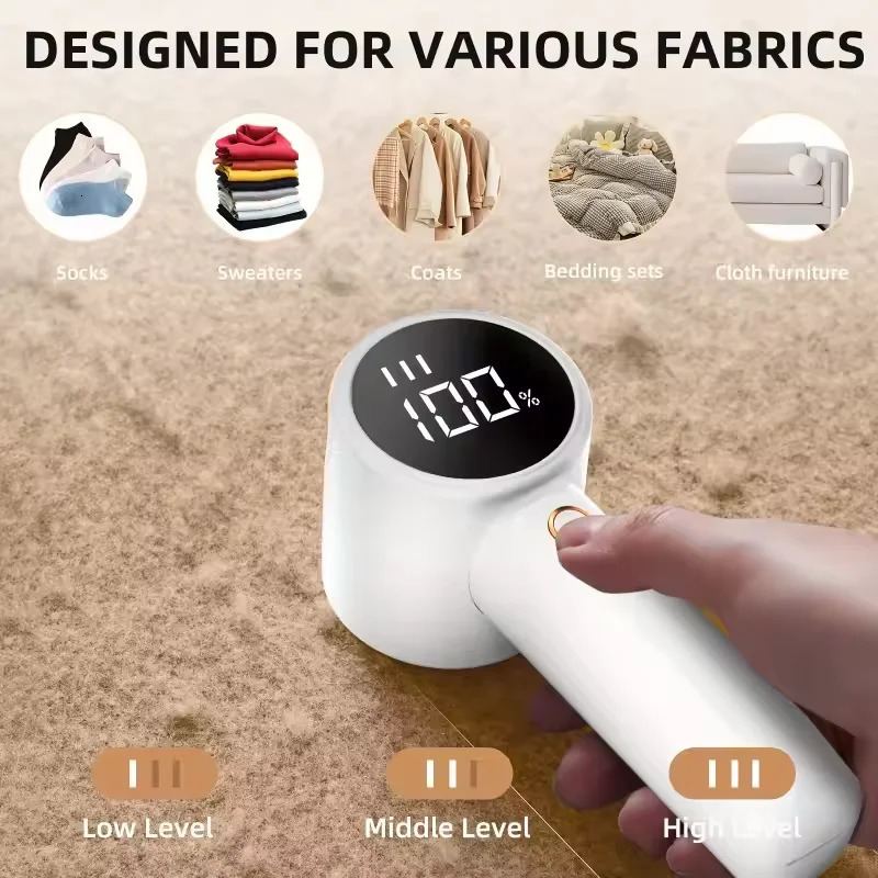 Electric Lint Remover USB Rechargable Cloth Fabric Shaver Fluff Pellet Remove Machine for Clothes Sweater Hairball Trimmer 250311