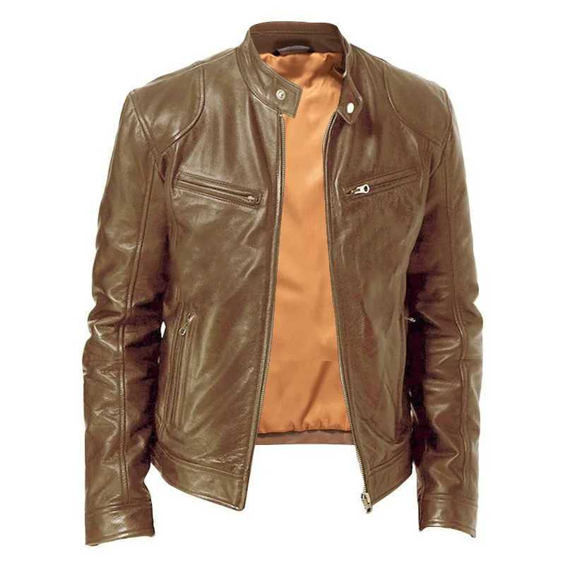2023 Spring Casual Motorcycle Mens PU Jacket Biker Leather Coats Windbreaker Leather Jacket Men Leather Jackets Slim ClothingT250311
