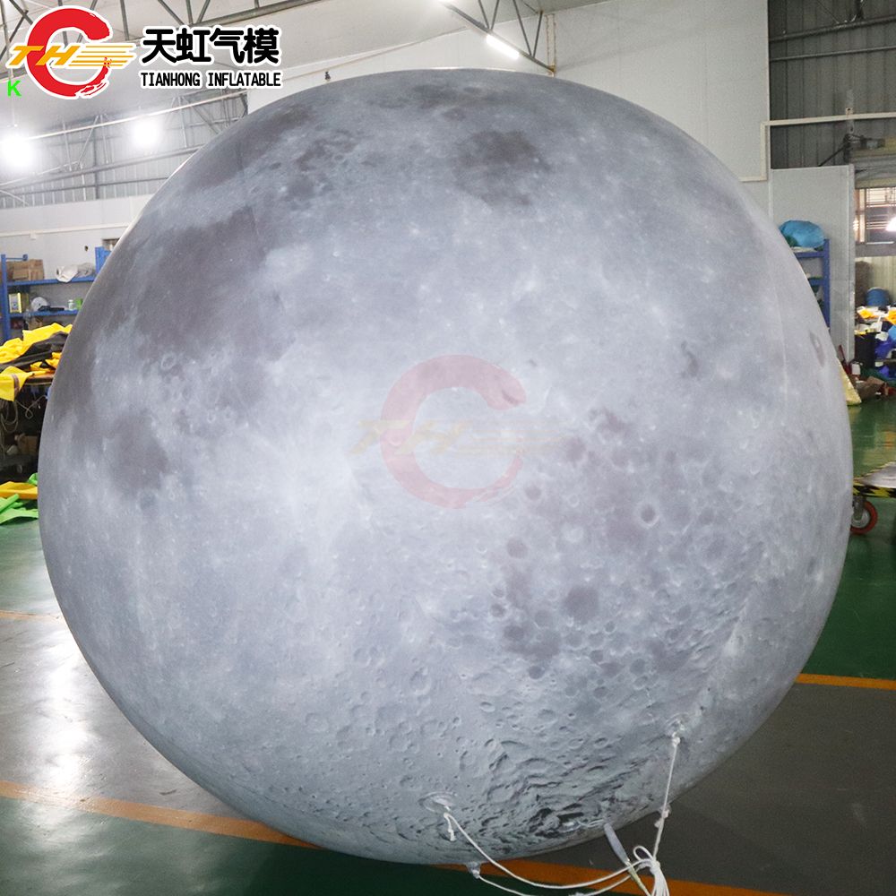 6m dia (20ft) with blower Giant Inflatable Moon Balloon Lighting Inflatable Earth Planet Balloon Advertising for Festival Decoration
