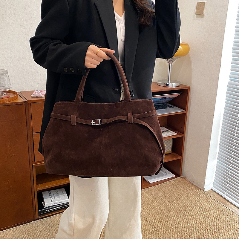 Large Capacity Storage Bag Fashionable Multifunctional Suede Handbag Trendy Designer High end Women s Shoulder Bag Crossbody Bag Light Luxury Wallet A