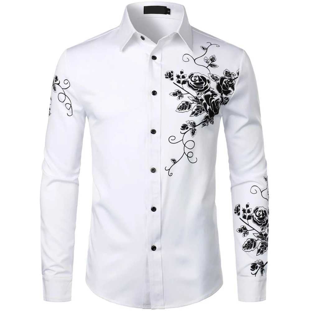 Mens Long Sleeve Shirts Casual Shirts Elegant Fashion Mens Clothes 2024 Mens Trendy Clothes Oversized Printed Long Sleeves W250312