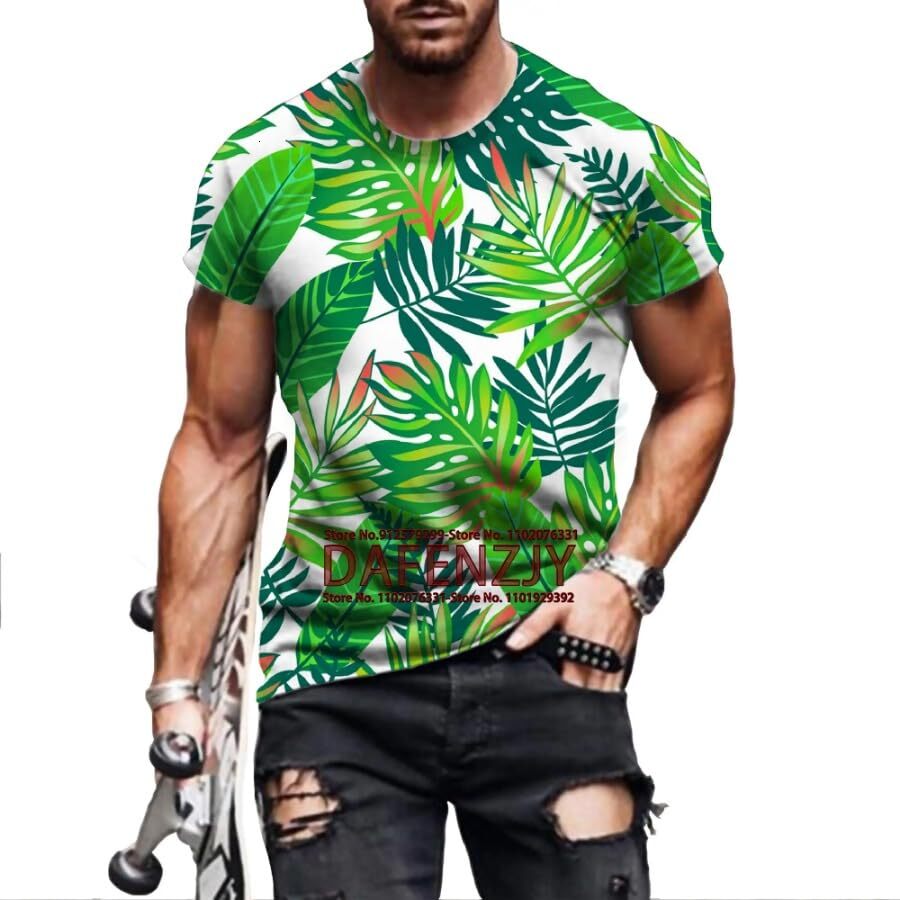 Mens T shirt New Men/Women Flowers and Leaves Pattern 3D Printed T-Shirt O-Neck Breathable Short-Sleeve Fashion Shirt tee Casual tops summer clothes c