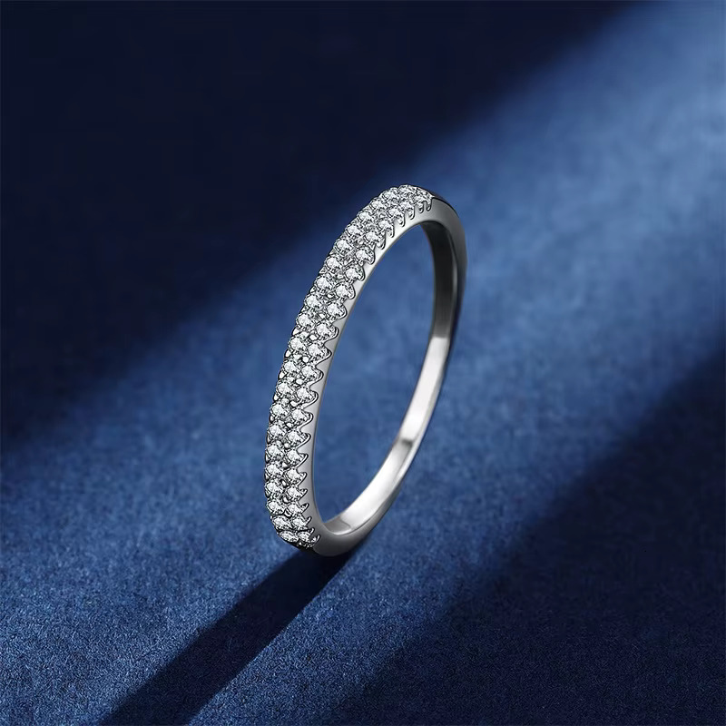 Minimalism D Color VVS Moissanite Diamond Eternity Band Rings for Women Men Solid S925 Sterling Silver for Wedding Jewelry