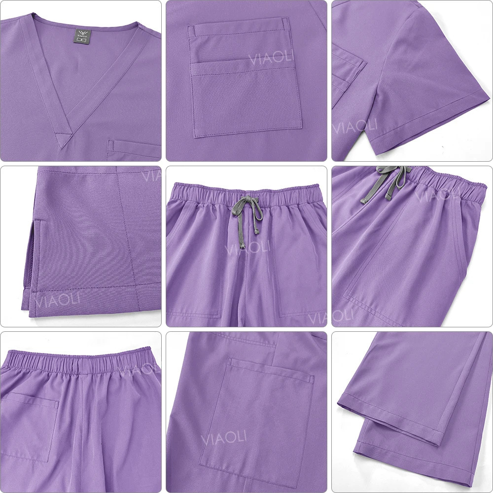 Uniform Scrub Hospital Working Scrubs Set Wholesale Nursing Scrub Uniforms Women Healthcare Pharmacy Clinic Work Clothes 250311