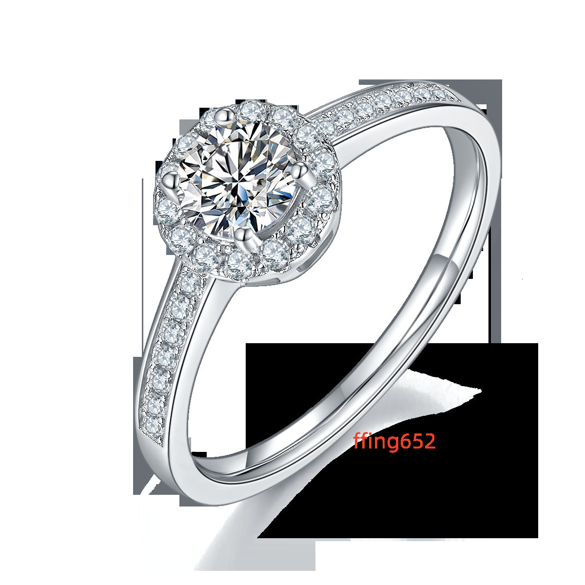 Classic Design Round Shaped Moissanite 925 Sterling Silver Diamond Wedding Rings for Women