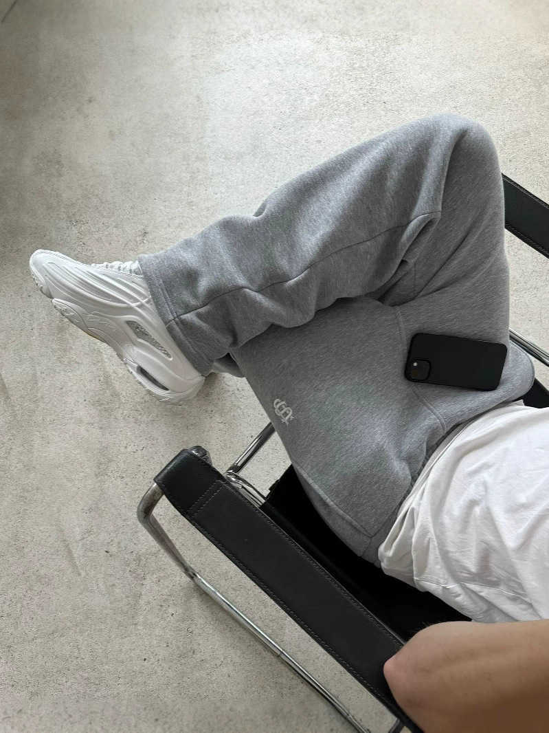 Y2k Street Trendy Hip Hop Casual Elastic Waist Zipper Loose Solid Color Sports Casual Pants T250311