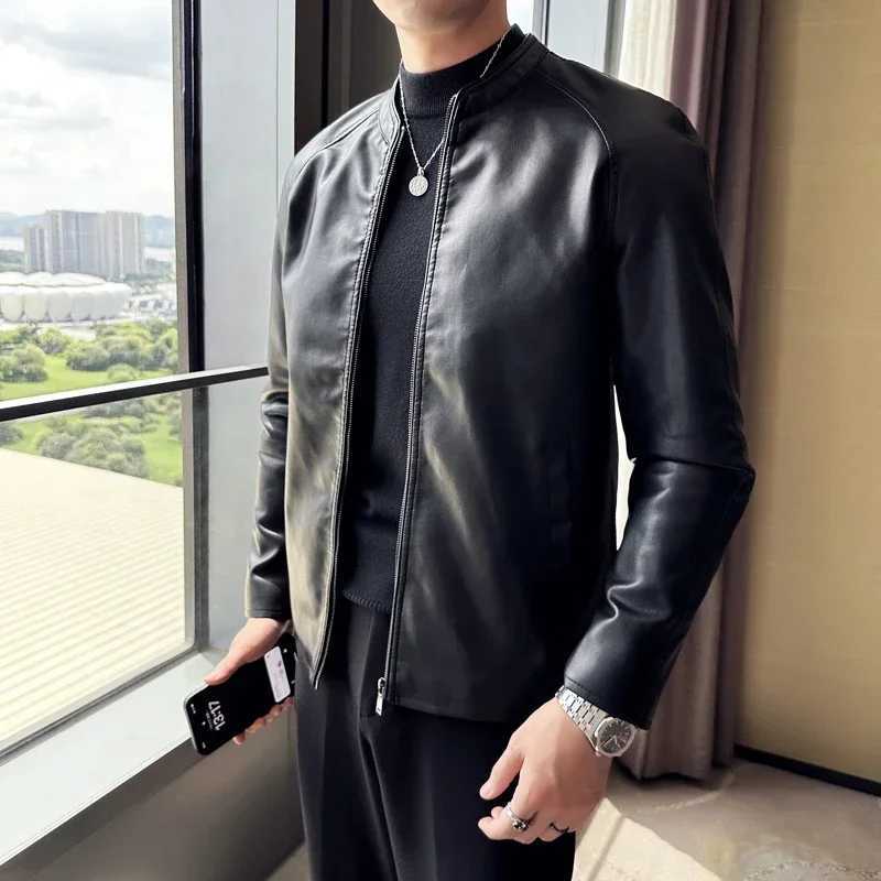 Bomber Leather Jacket Hip Hop Fashion Casual Varsity Jacket Unisex Baseball Coats 2025 Men Motorcycle Leather College JacketT250311