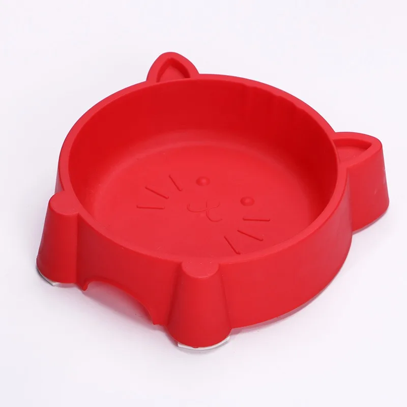 1pcs Pet Bowl Feeders Creative Non-Slip Portable Plastic Cute Cat Face Multipurpose Cat Bowl Dog Bowls Water Bowls Pet Supplies