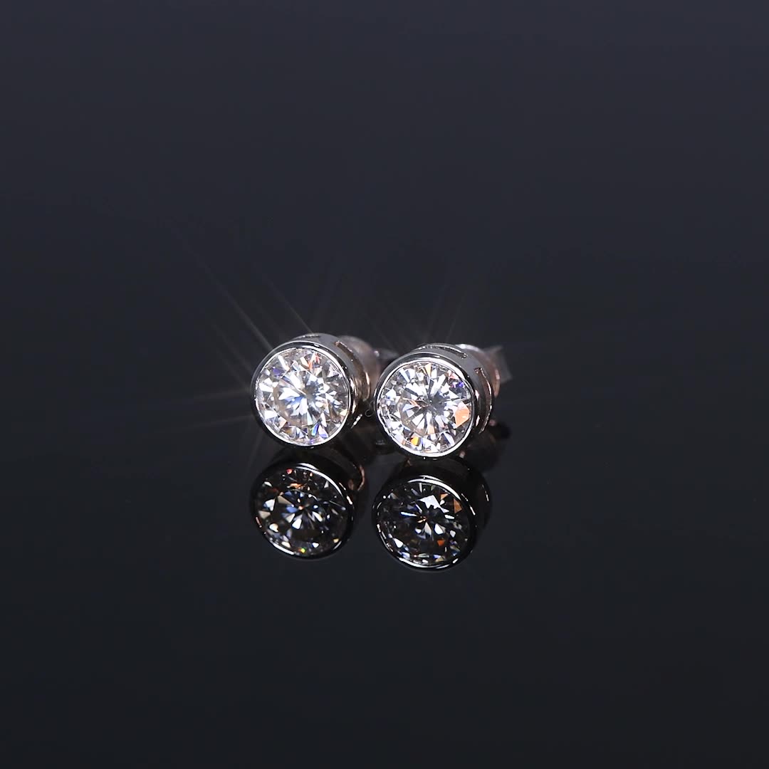 Choucong Simple Fashion Stud Earrings Elegant Solitaire Round 5A Cubic Zircon CZ Diamond Women Jewelry 925 Sterling Silver Party Female Mother Day Gif