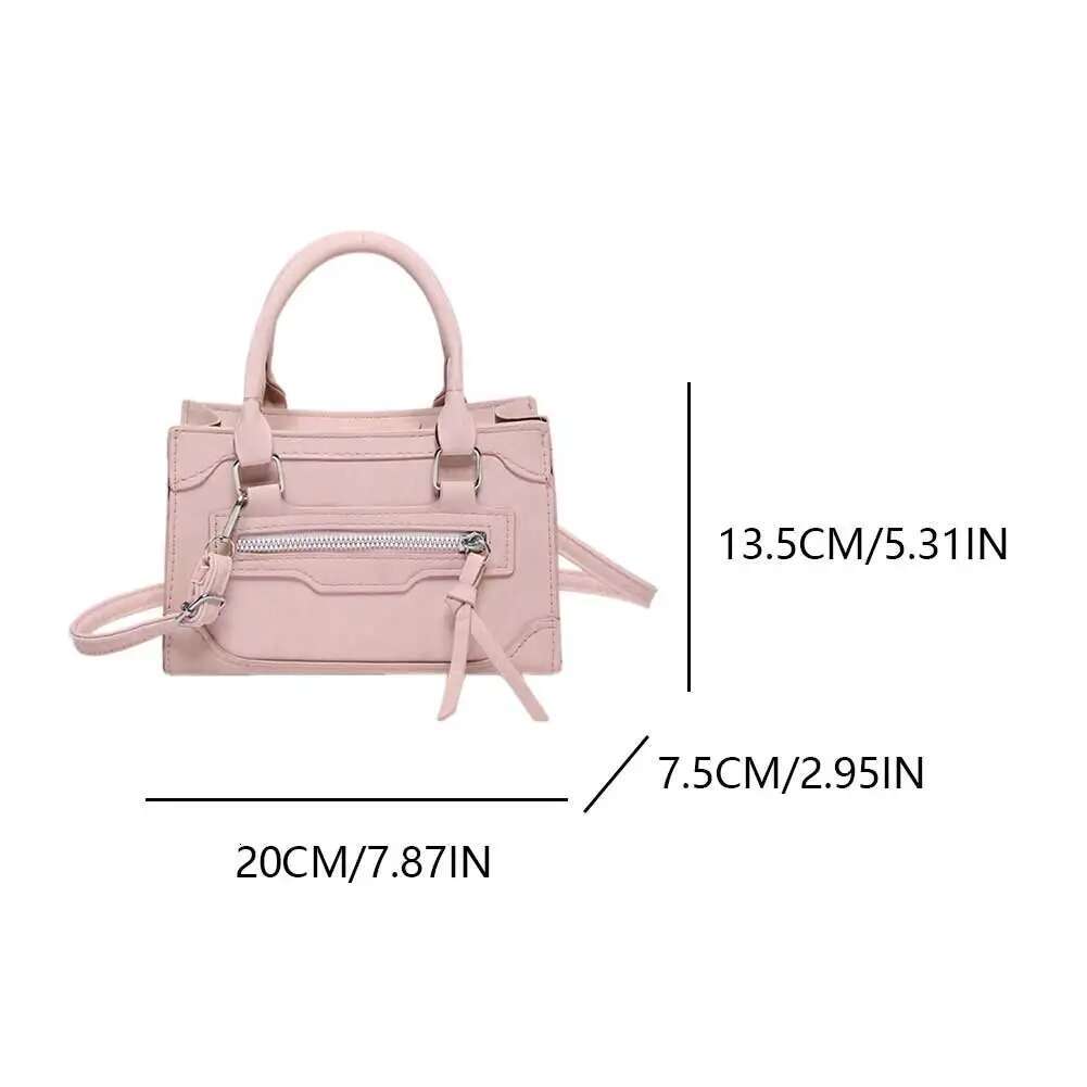 Ladies Fashion Solid Color Mini Handbag Trendy Designer High Quality Leather Crossbody Bag Light Luxury Casual Lipstick Wallet Storage Bag 2025S New E