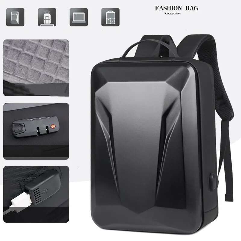 Men's New E-Sports Hard Shell 15.6 /18 Inch Anti-Theft Lock Waterproof Game Laptop Male Business Cool Travel Backpack