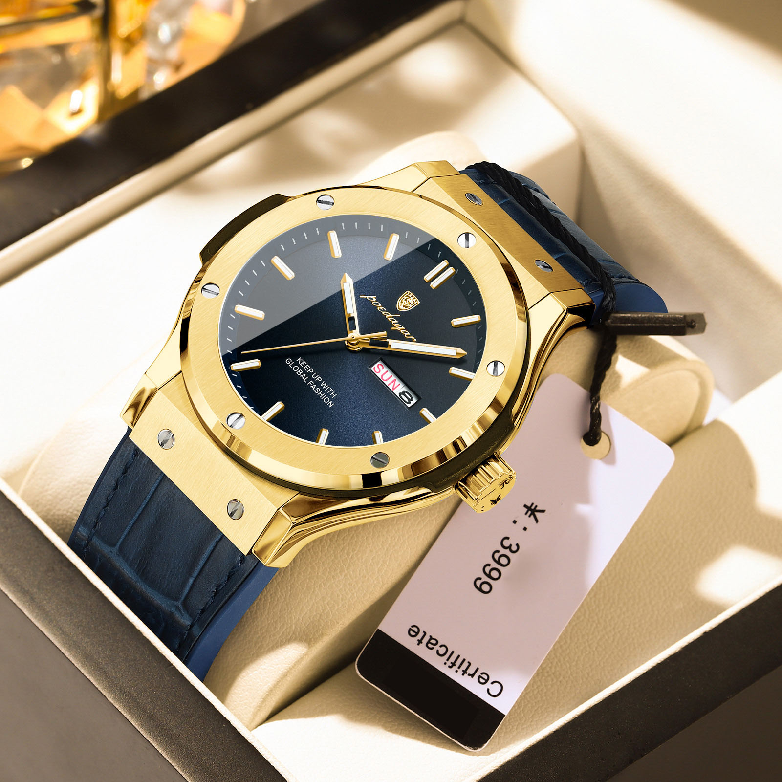 Stylish Mens Waterproof Luminous Luxury Quartz Watch Sleek Design Durable Construction Perfect for Everyday Wear and Special Occasions