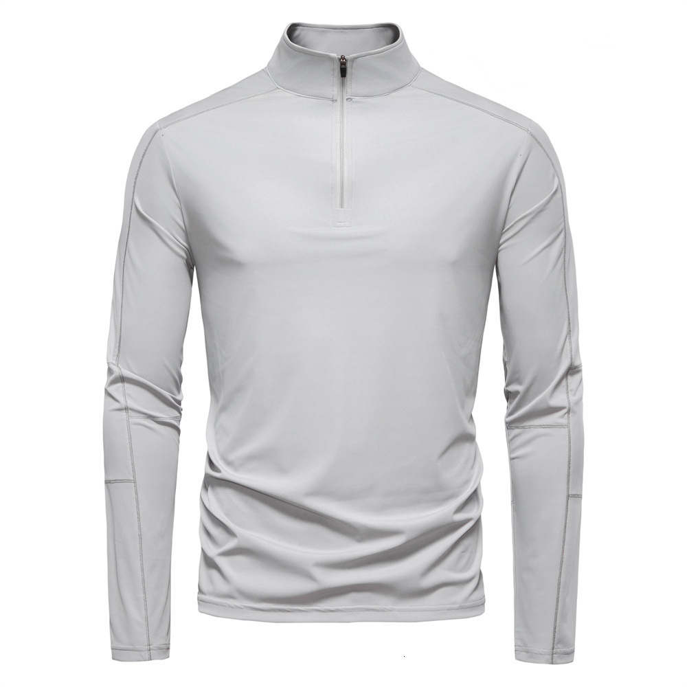 2025 polo Spring/Summer New Men's Sunscreen and UV Protection UPF100+Base Shirt Long Sleeve Half Zipper T-shirt for Men tracksuit