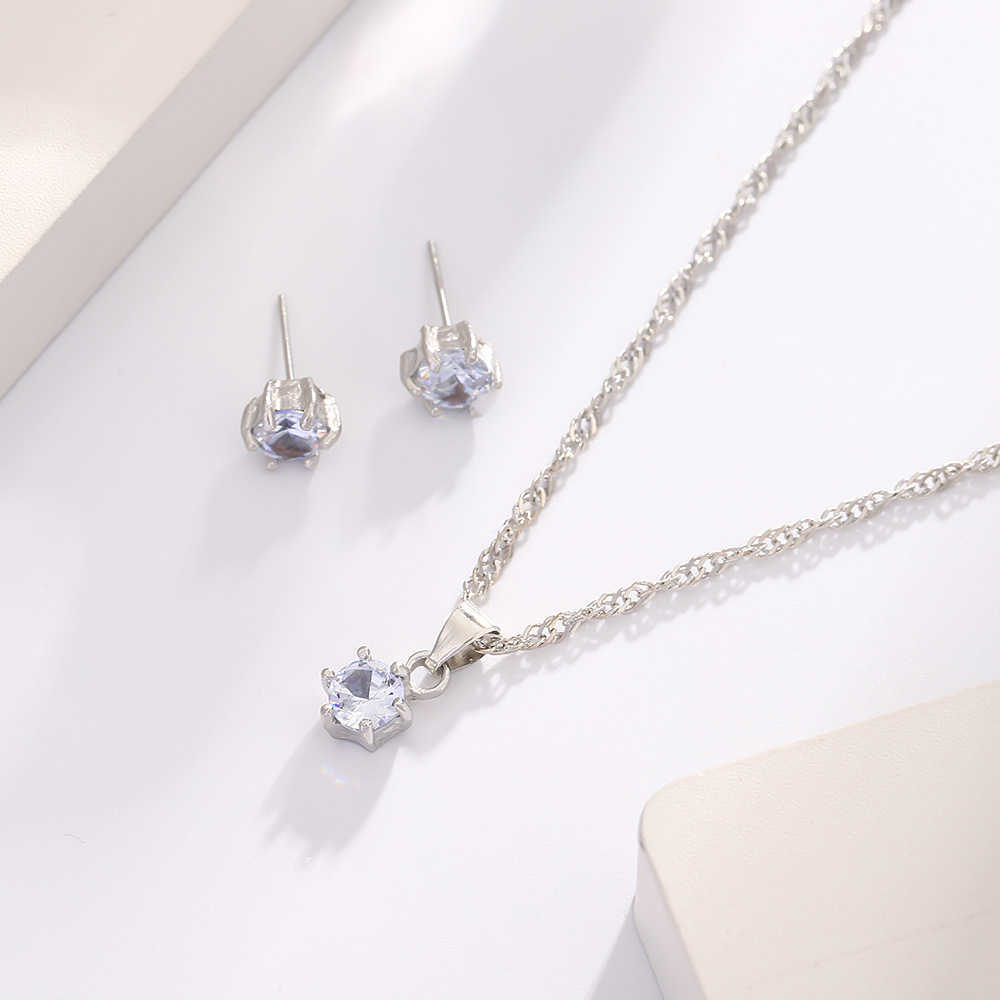 Bridal jewelry set necklace earring ring wedding ladies three piece set bridal evening gown accessory set W250312