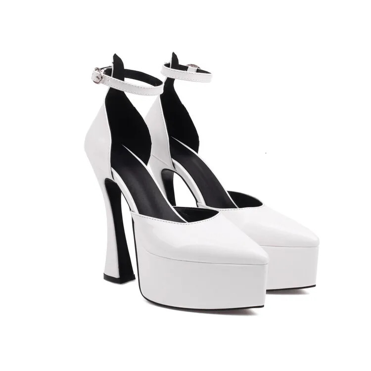 Spring/Summer Womens 15cm Thick High Heel Sandals Platform Pointed Banquet Wedding Womens Large Single Shoes 250310