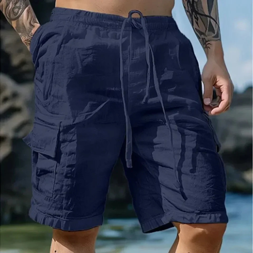 Mens Loose Cargo Shorts With Pockets Fashion Beach Streetwear Sports Casual Running Short Pants 250312