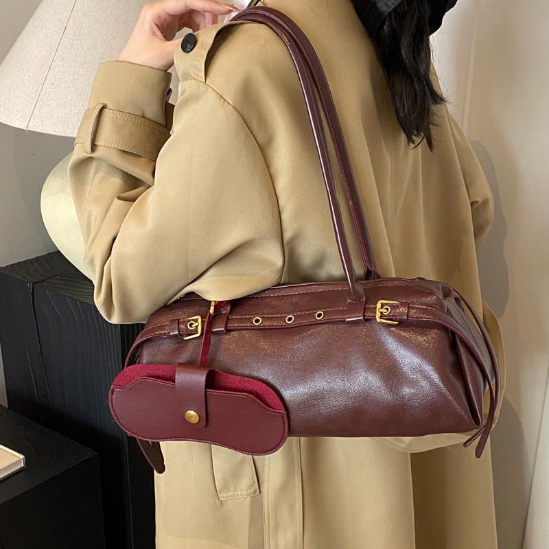 2025 New Women s Bag Multi Functional Belt Buckle Hand Held Motorcycle Style Spicy Girl Underarm Bag Fashion Designer Shoulder Bag Handbag Casual Wall