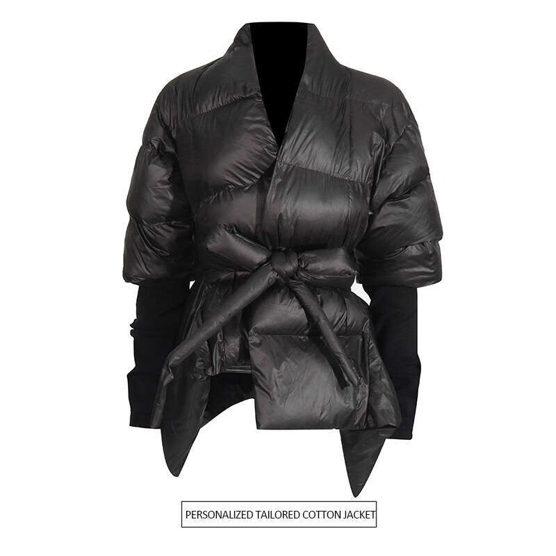 Australian Waist 2025 Spring New Collection Splicing Knitted Cuffs Personalized High End Cotton Jacket For Women