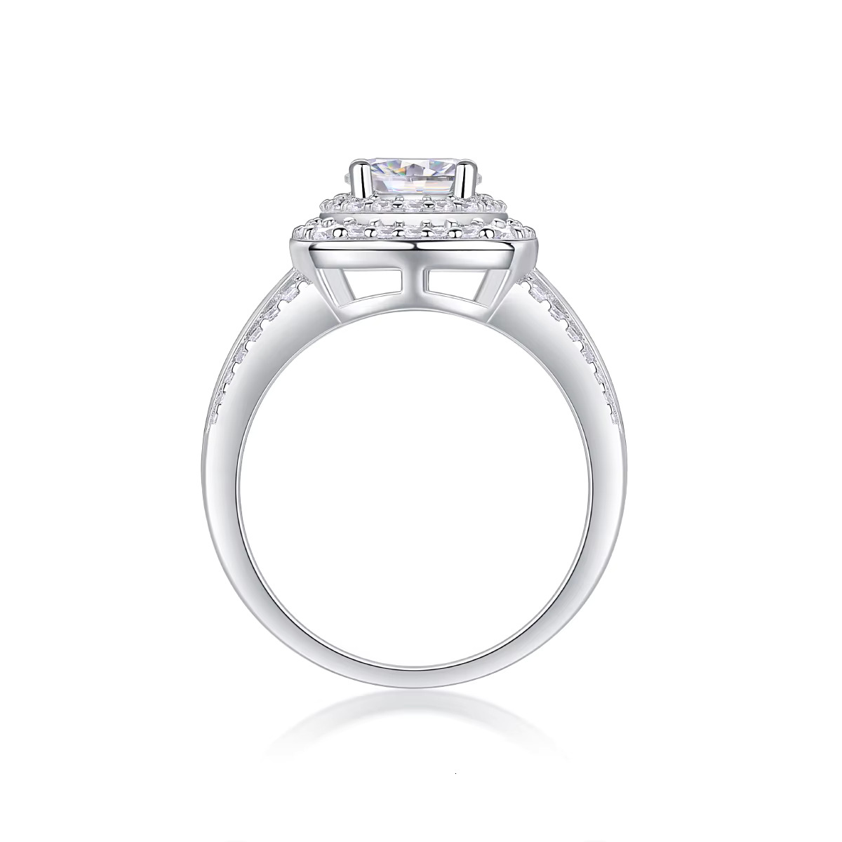 Jiuzuan Jewelry Factory Wholesale Iced Out Ring Moissanite Diamond Engagement Sterling Silver 925 Moissanite Ring R231113378-65