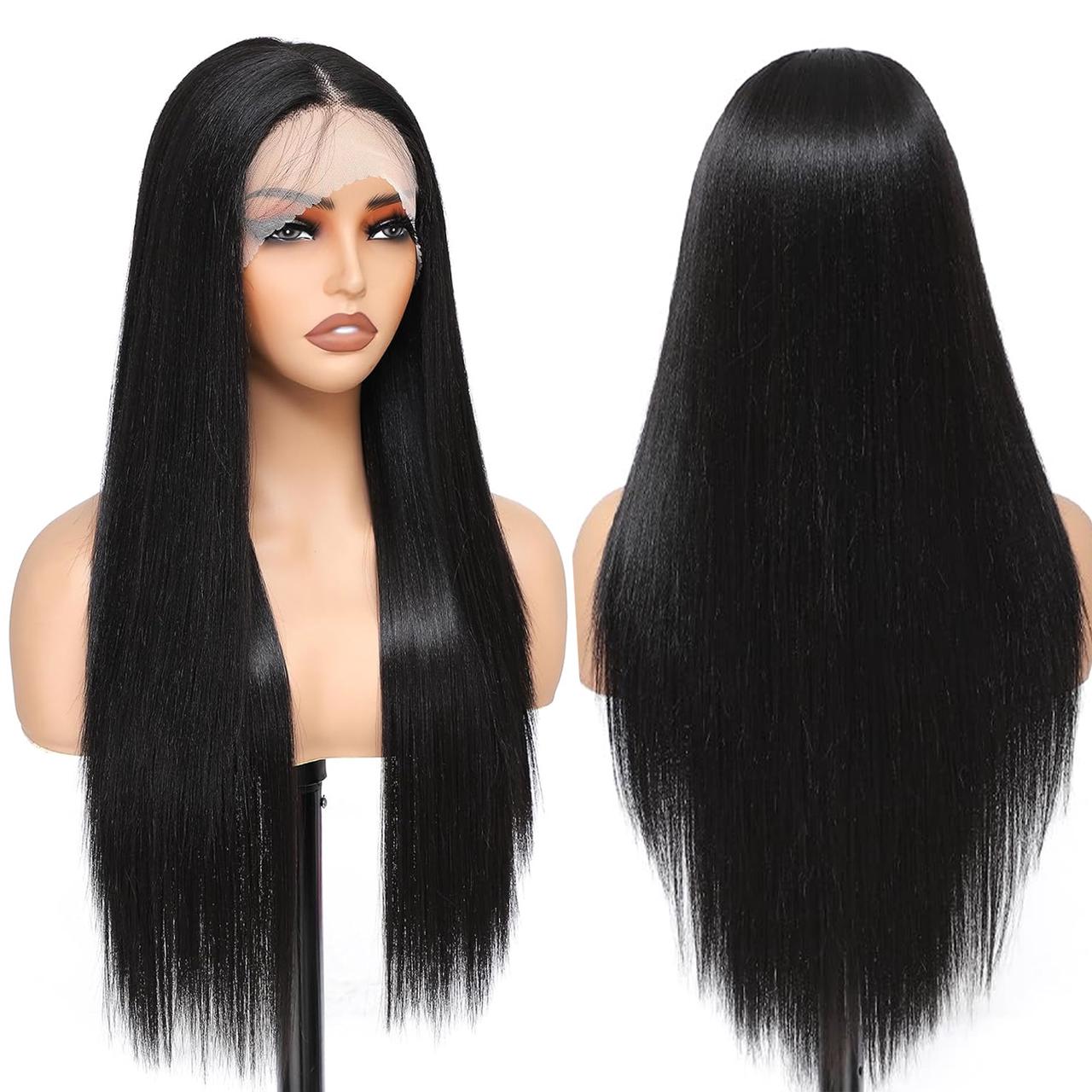 34 Inch Straight Lace Front Brazilian Wigs For Women 13x4 Short Bob Full Hd Transparent from High-Quality Synthetic Hair Wig