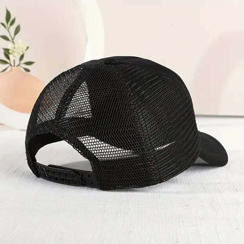 1pc Girl's Sunshade Breathable Mesh Baseball Cap With Duck Mouth Design Pattern For Outdoor Sport
