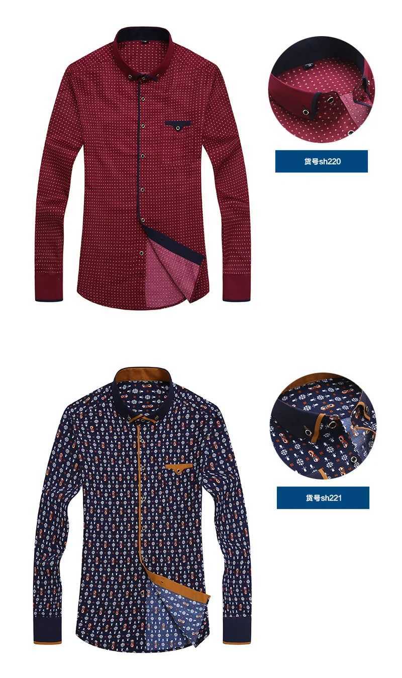 Floral Button Down Men Shirt Brand 2024 Male High Quality Long Sleeve Shirts Casual Slim Fit Black Man Clothes Dress Shirts W250312