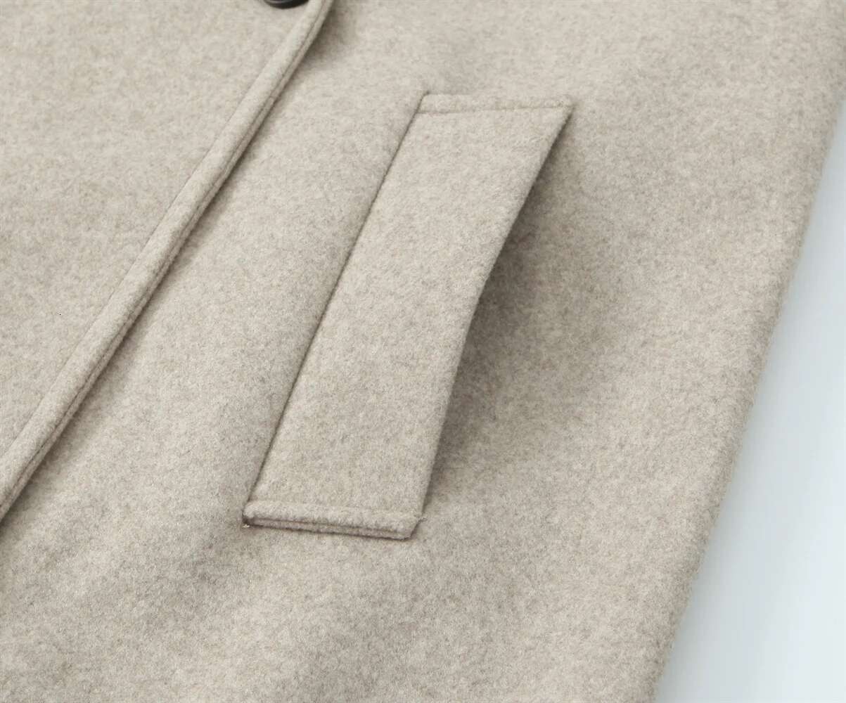 Pb&Za Autumn/Winter New Women's Fashion Soft Loose Collar Long Sleeve Medium Length Woolen Coat