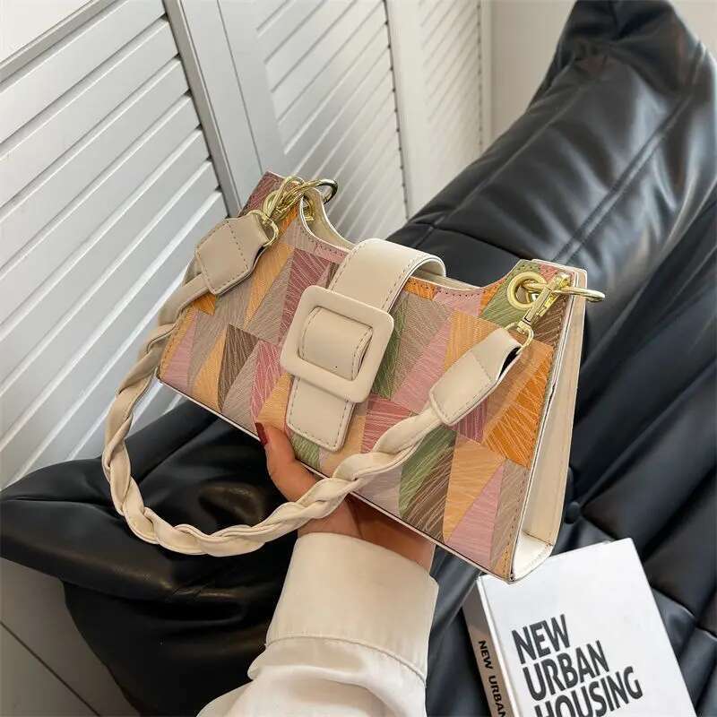 Women's Fashion Handbags French Niche Underarm Bag Colorful Shoulder Baginsversatile Internet Celebrity High-Quality Texture