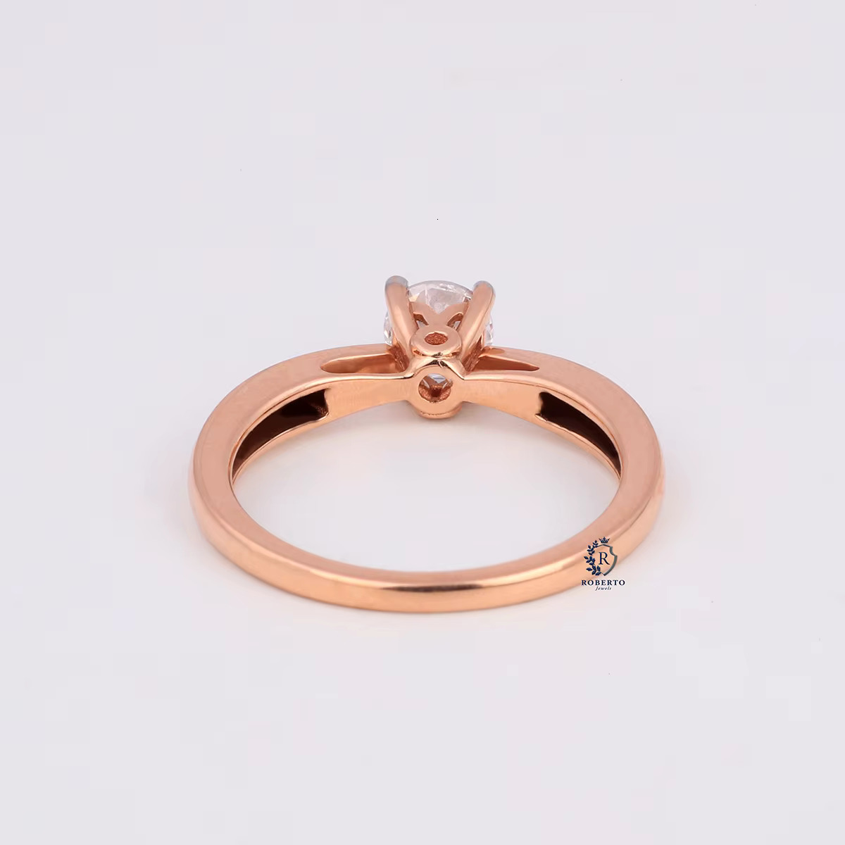 0.50 TCW Round Brilliant Cut Solitaire Moissanite Ring for Women Engagement Jewelry Moissanite Diamond Ring in 14KT Rose Gold