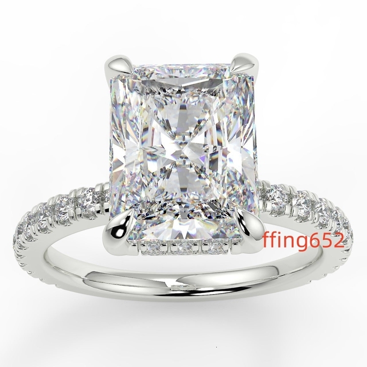 Radiant Cut Moissanite Diamond Pt950 Ring Charming Ring Women Fashion Rings