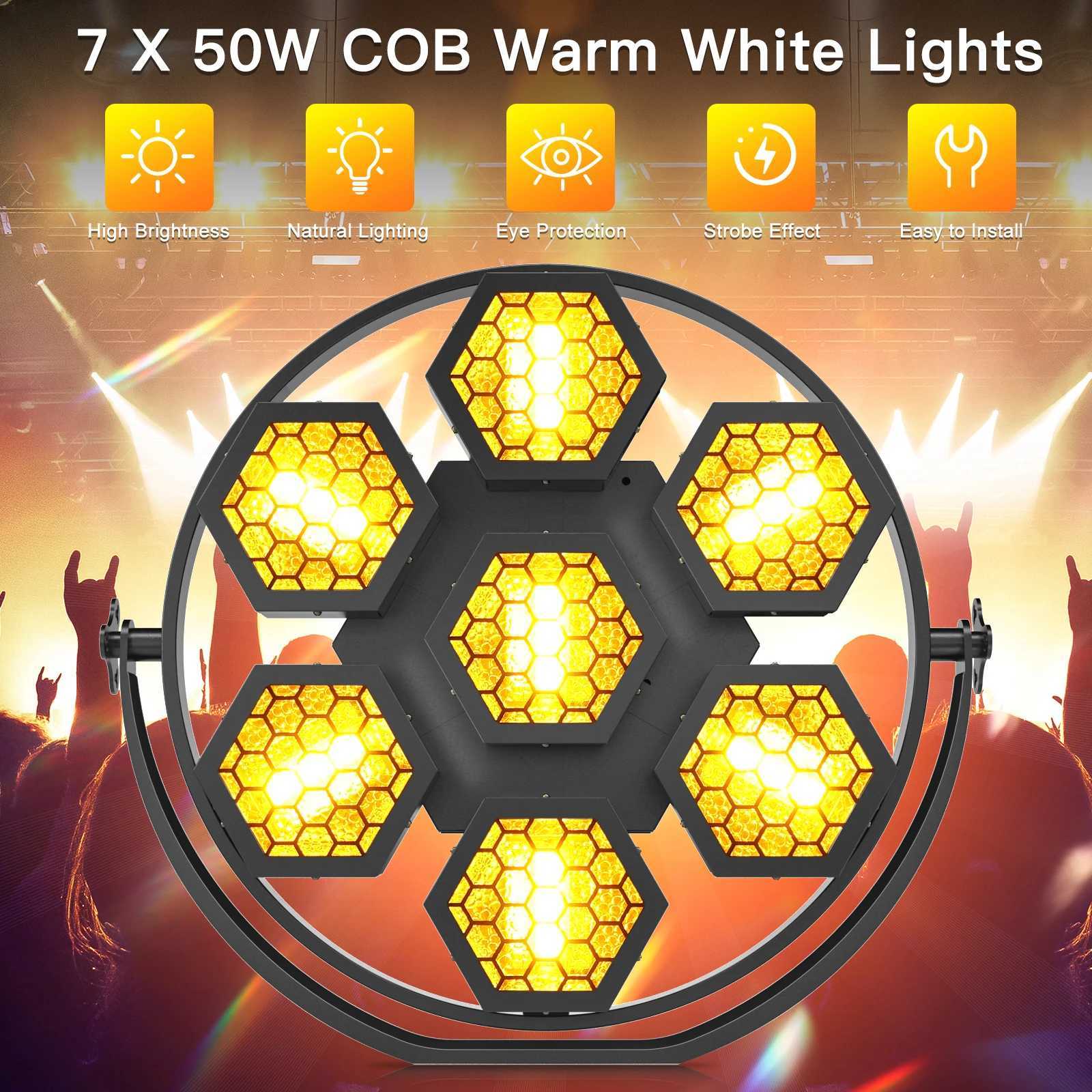 2PCS 7x50W stage retro light RGB COB LED lighting strobe effect light DMX512 DJ disco flash used for theater concerts and parties X250312