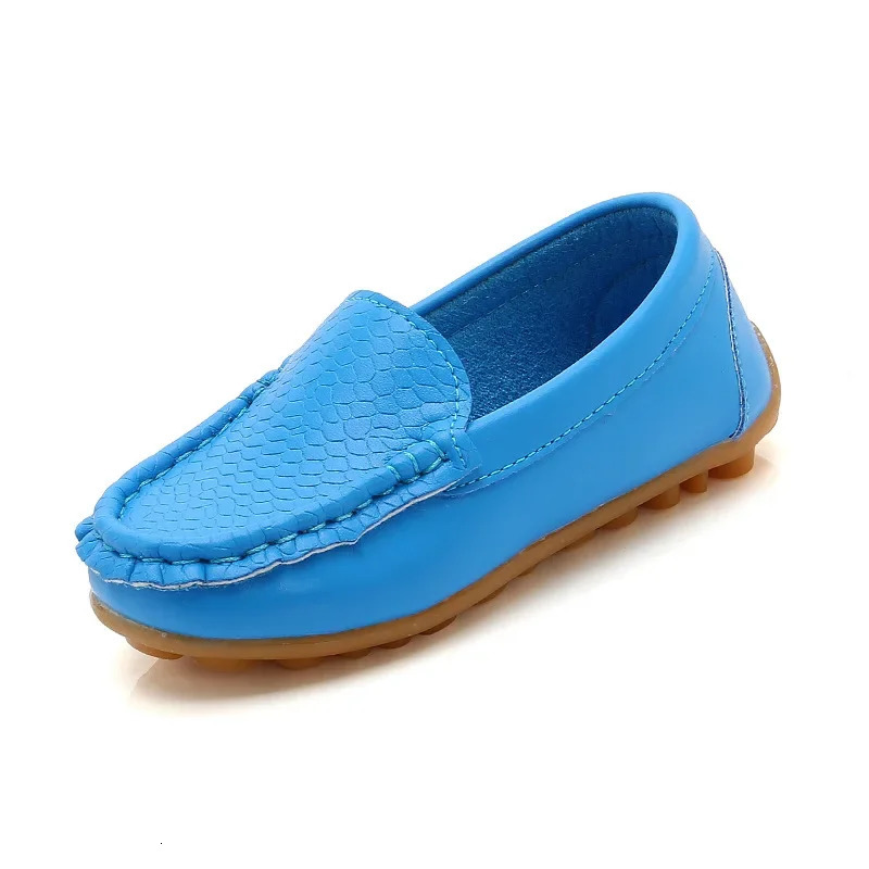 Fashion Flats For Children Casual Comfortable PU Leather Slip On Shoes Boys Girls Kids Candy 10 Colors Moccasin Loafers All Size 250311
