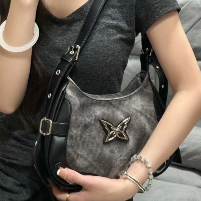 Butterfly Leather Shoulder American Retro Handbag Armpit Storage Bag Fashion Designer Women s Handbag Trend Casual Wallet Mini Wallet Crossbody Bag