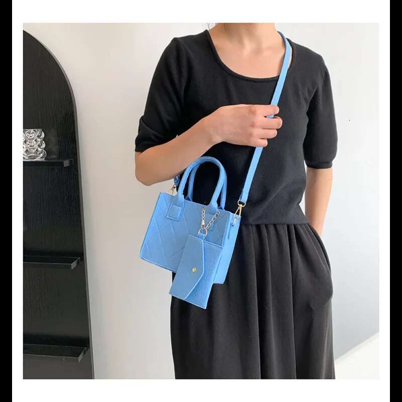 2025 New Women s Mini Bag Pulling Chain Crossbody Bag Solid Color Felt Shoulder Bag Designer Handbag Fashion Wallet Casual Crossbody Bag