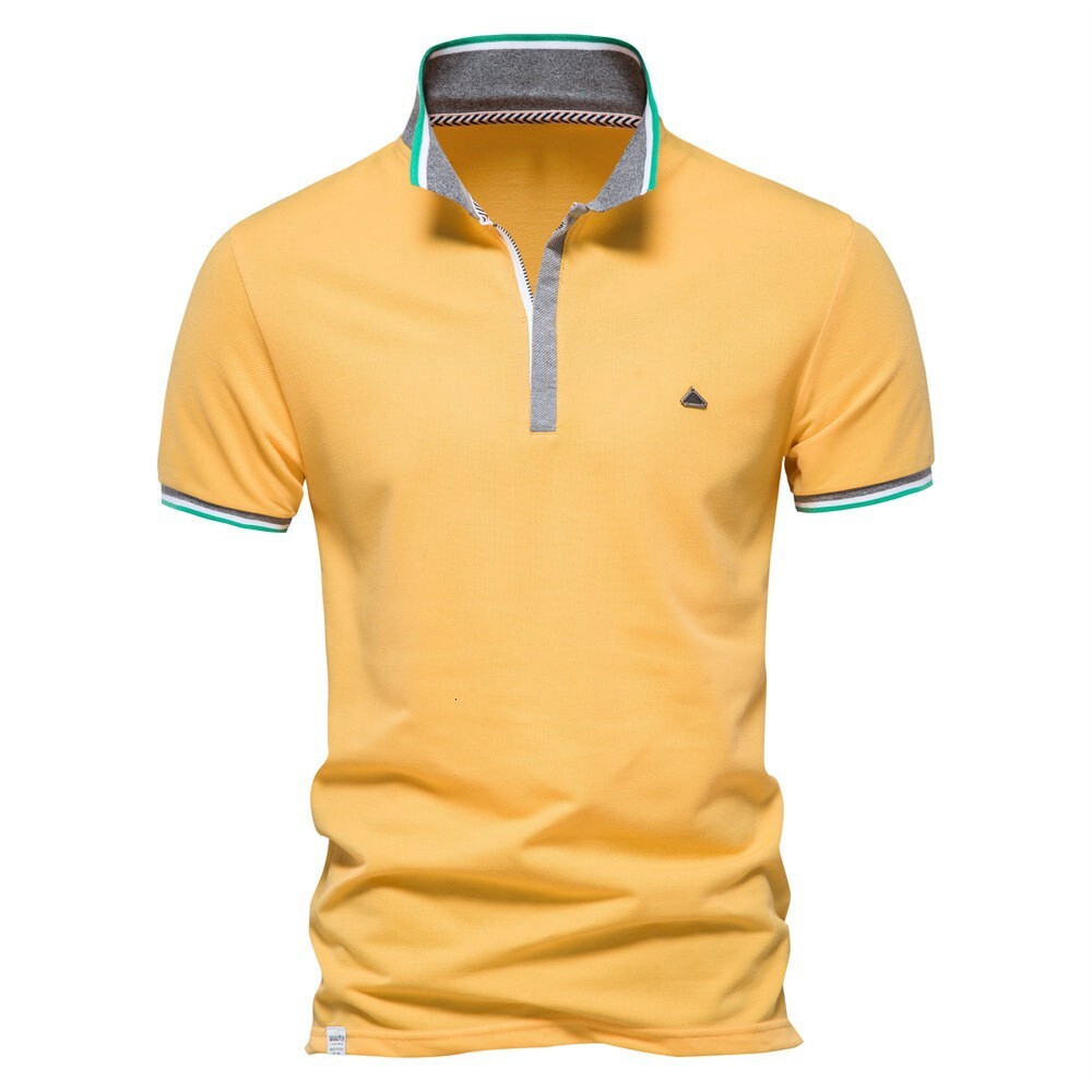 polo Men's short sleeved 2025 spring/summer new lapel metal decoration fashionable men's t shirt