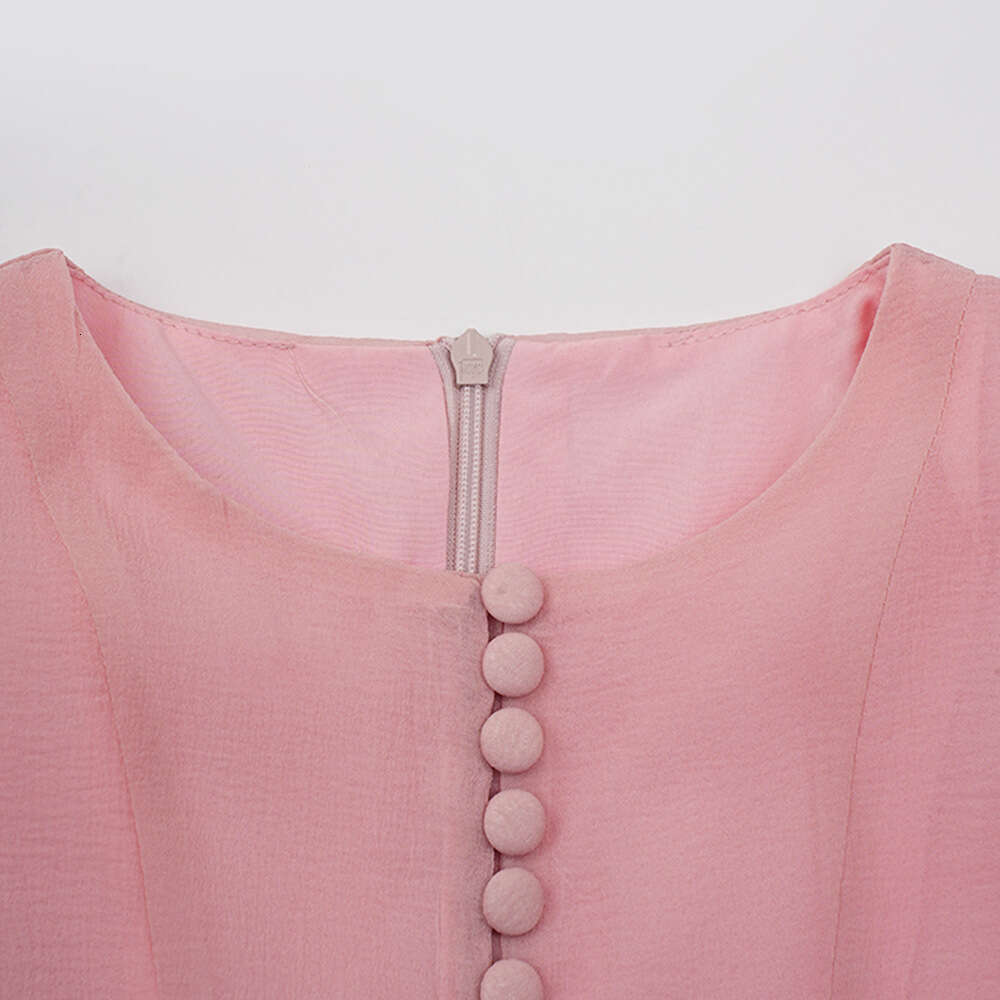 French Elegant Flower Bud Lotus Leaf Edge Skirt For Women's Spring New Style Trumpet Sleeve High-End Mesh Dress
