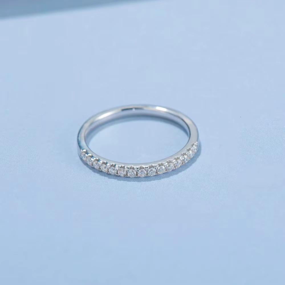 High Quality 925 Sterling Silver Moissanite Eternity Band Rings Affordable Price Moissanite Engagement Wedding Rings