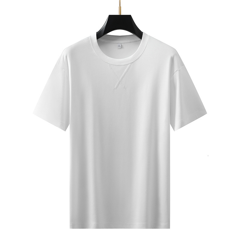 Round neck T-shirt for men, casual and versatile, loose fit clothing, liquid ammonia cotton, summer new style, minimalist men's clothing tracksui