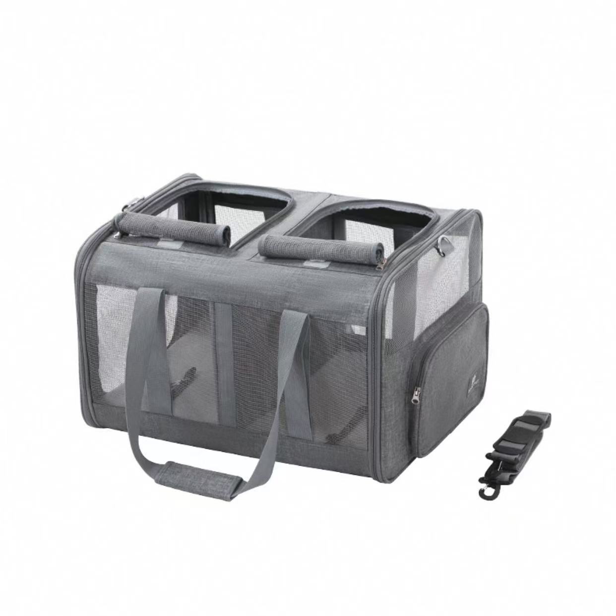 Extra large pet bag for dual cats, portable and expandable backpack for outdoor activities, cat bag for isolation, dog pet car bag