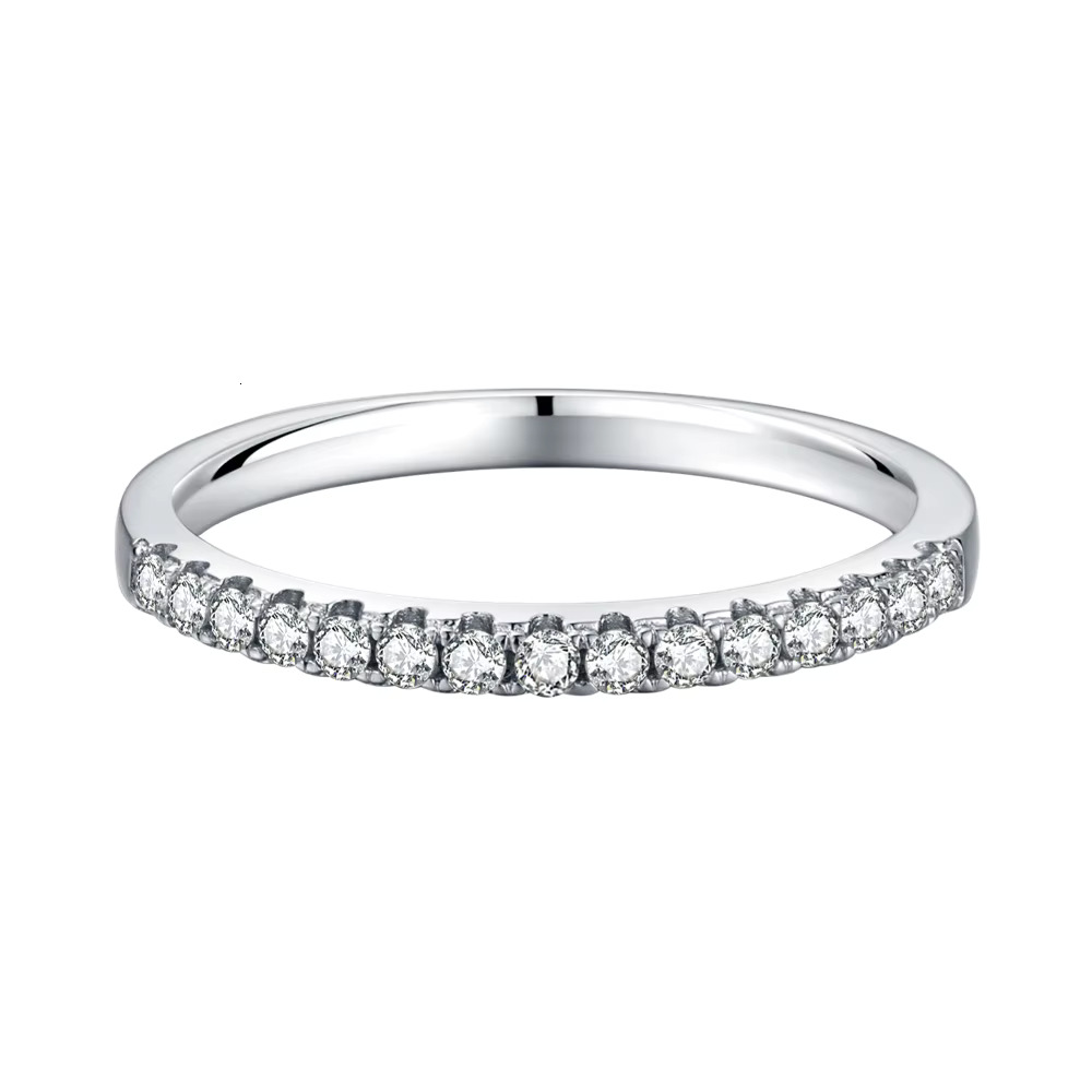 High Quality 925 Sterling Silver Moissanite Eternity Band Rings Affordable Price Moissanite Engagement Wedding Rings