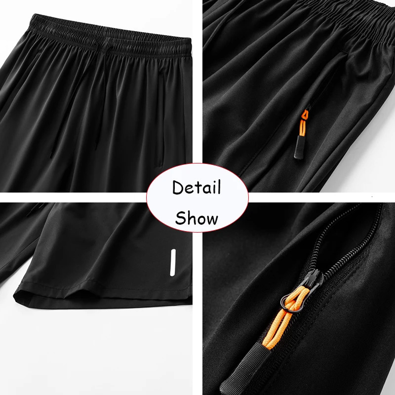 Mens Summer Loose Fitness Beach Shorts Ice Silk Breathable Outdoor Sports Basketball Solid Color 8XL 250312