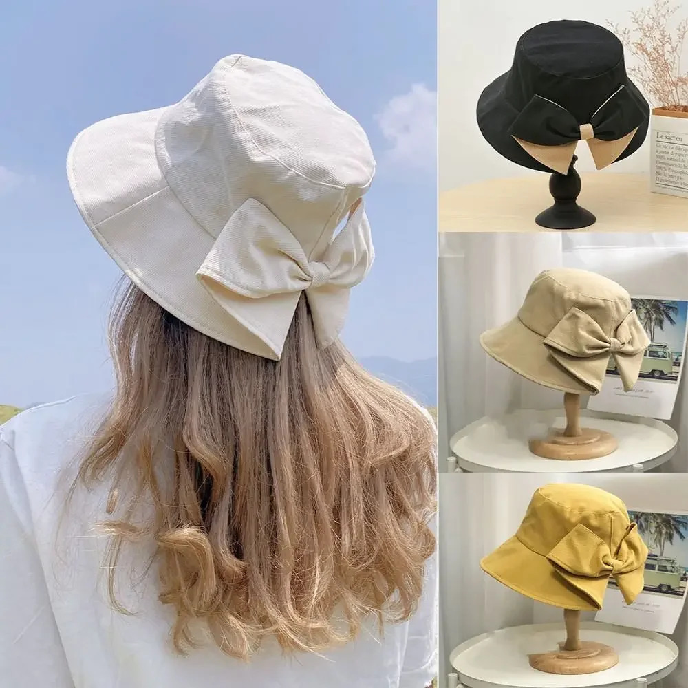 Unisex Cotton Bucket Hat Fabric 10 Colors Sunscreen Panama Women Summer Outdoor Fisherman 250304