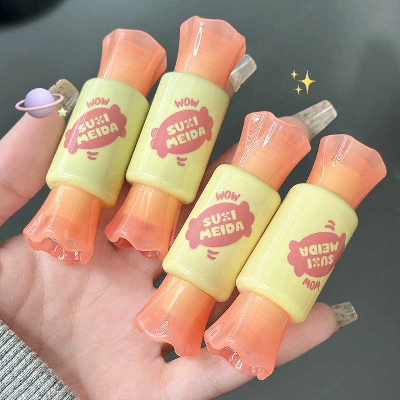 Crystal Jelly Lip Color Mirror Liquid lipstick Moisturizer Lasting Stick Free Cup Sexy Lip Color Makeup Korean Cosmetics W250312