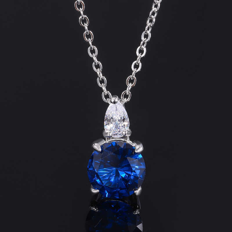 Zhuangsheng S925 silver jewelry simulation red and blue circular niche daily set 9mm-6mm W250312