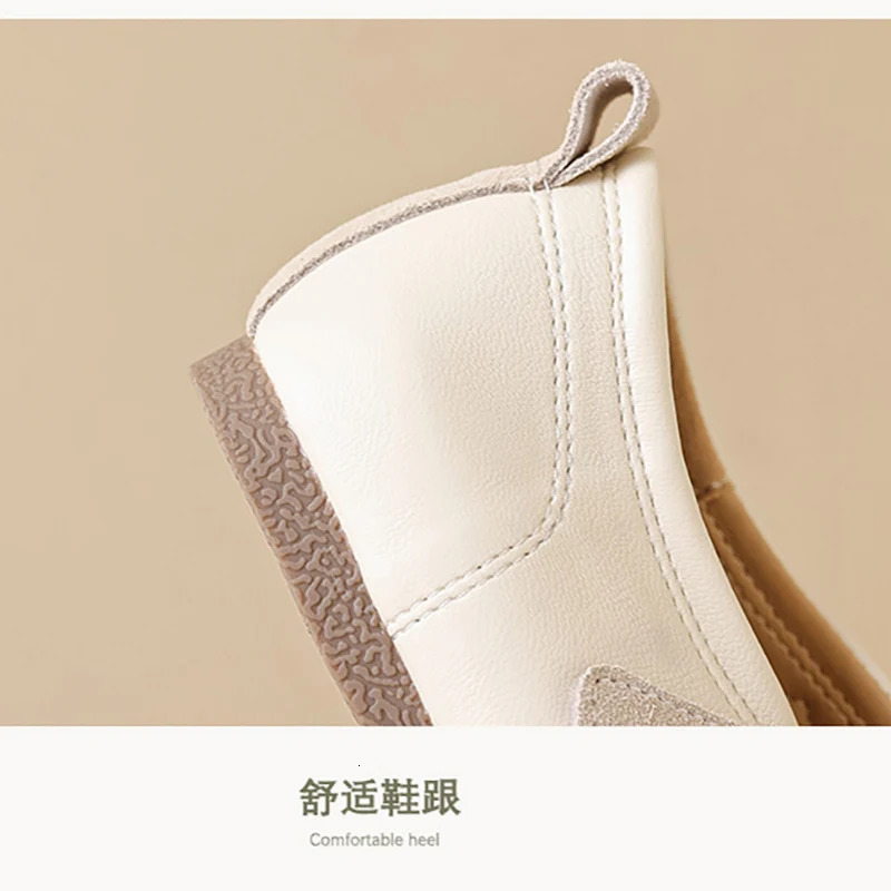 2024 Spring Womens Flat Shoes Korean Style Mary Jane Ladies Casual Leather Flat Boat Shoes Loafers Work and Party Wear 41-43 250305