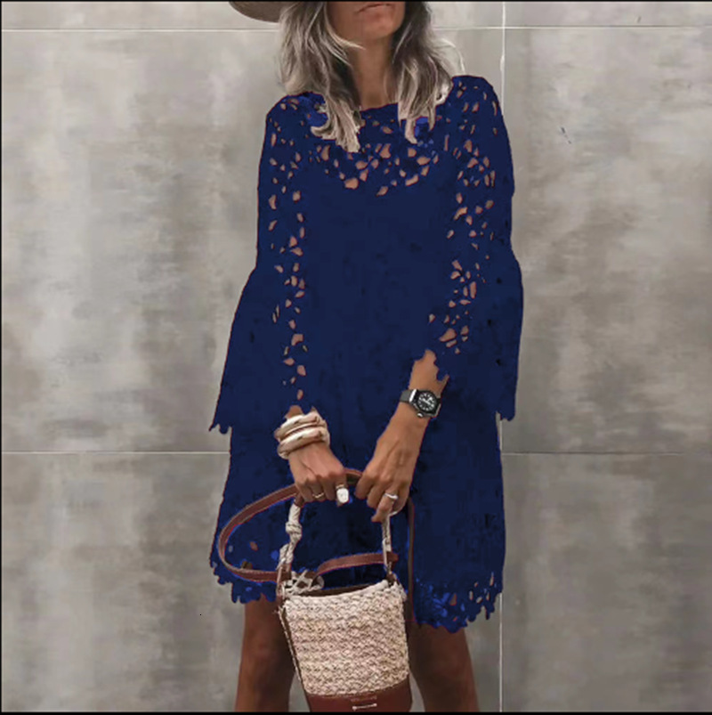 2025 Summer New Womens Dress Ethnic Style Lace Flower Charm Small Fragrant Style Dress