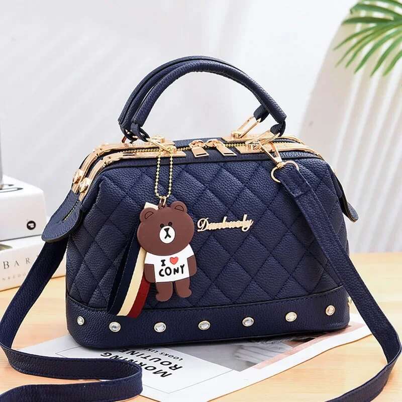 2025 New Designer Fashion Women s Mini Handbag, High End Color Matching Cute Bear Crossbody Bag Trendy Handbag Light Luxury Wallet Makeup Storage Bag